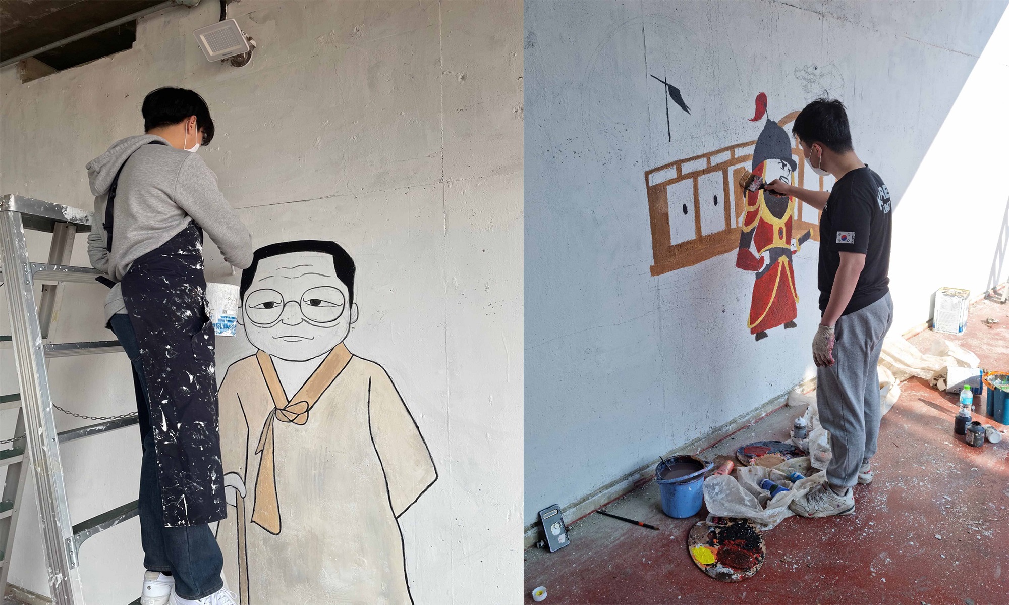 역사교육과 학생들, 무학교에 ‘역사 벽화’ 선물